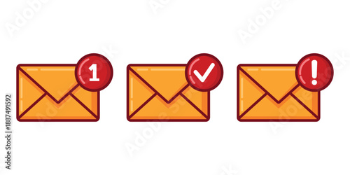 illustration of yellow letter with notification