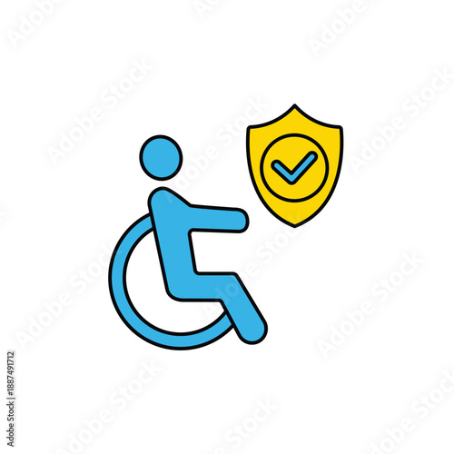 disability concept line icon. Simple element illustration. disability concept outline symbol design.