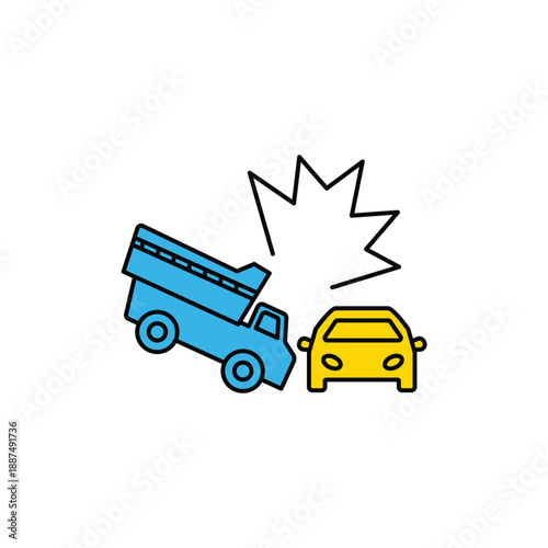 accident concept line icon. Simple element illustration. accident concept outline symbol design.