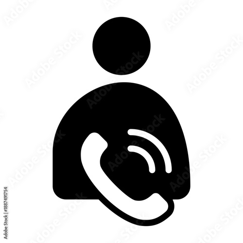 Contact Details Icon - Solid Black