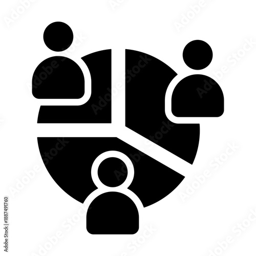 Customer Segmentation Icon - Solid Black