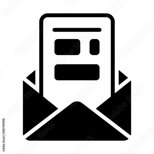 Email Templates Icon - Solid Black