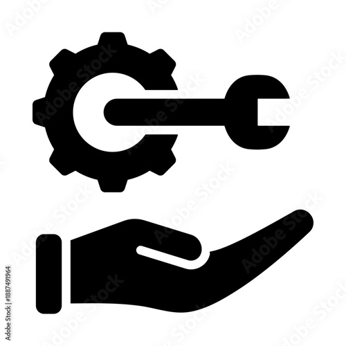 Service Request Icon - Solid Black