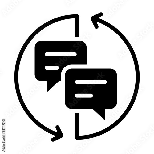 Follow Up Automation Icon - Solid Black