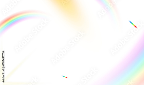 Abstract rainbow light flares and soft prismatic lens reflections over transparent background create magical ethereal atmospheric overlays
