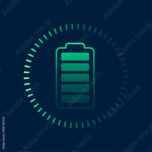 fully charged wireless battery level indicator bar design