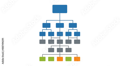 Simplified hierarchical diagram illustrating a structured organizational system graphic for business analysis