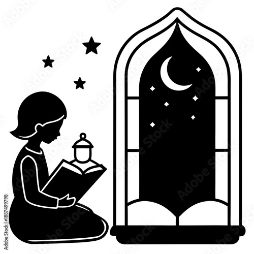 vector illustration of an angel and the girl