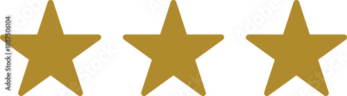 Golden star bundle for reviews and ratings isolated on white background, Vector, illustration