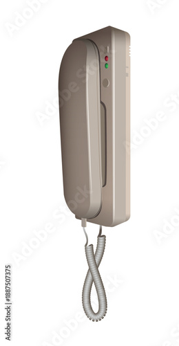 White intercom on a white background. Vector.