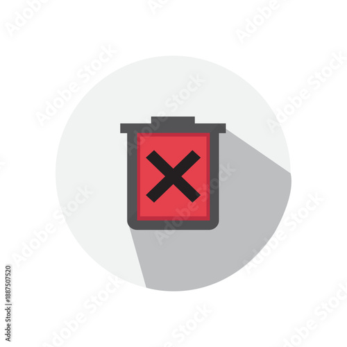 Vector Of Delete Forever Icon For UI Web_Circle Flat Icon