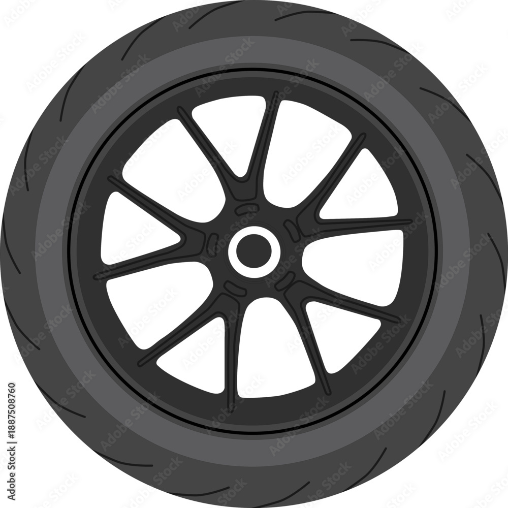 Obraz premium motorcycle tire black side angle