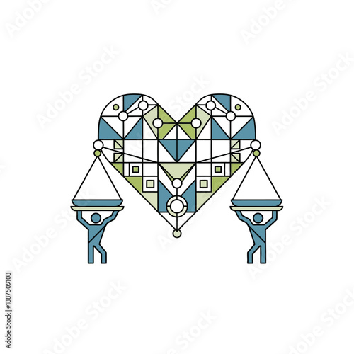 Heart Shaped Scale Illustration Design.