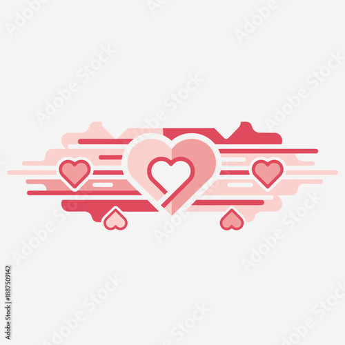 Heart Symbols in Various Shades.