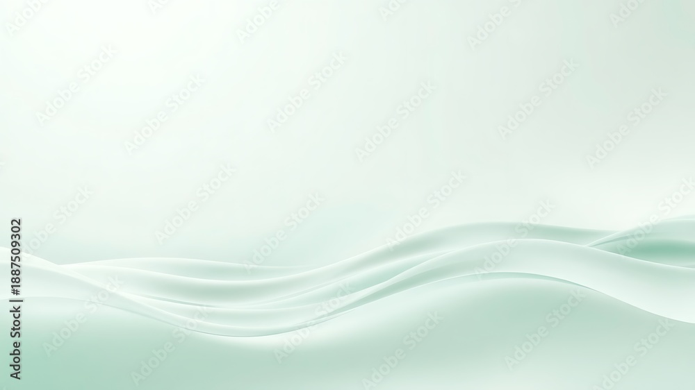 Obraz premium Flowing mint green waves smooth