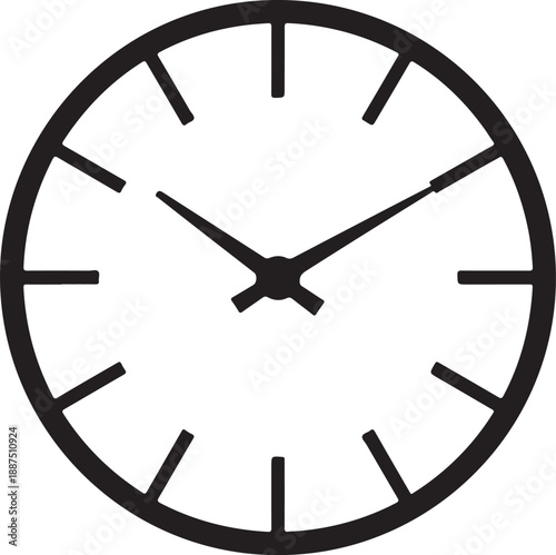 Modern analog wall clock with minimalist tick markers and clock hands