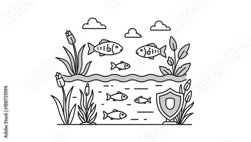 Fish Protected by a Shield Symbol.