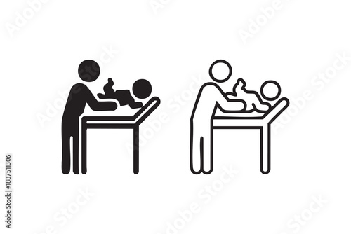 baby changing icon outline different style. Symbol, logo