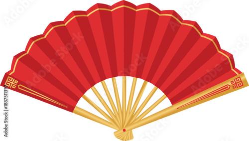 Red Folding Hand Fan