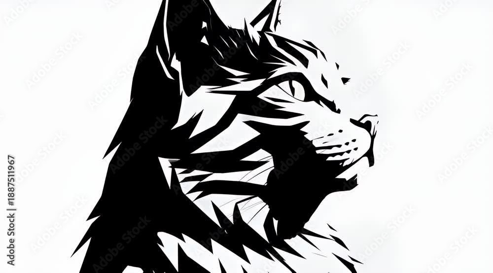 custom made wallpaper toronto digitalBlack Cat Profile Silhouette