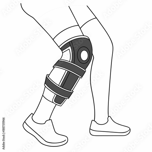 Knee support brace illustration