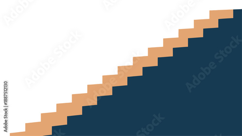 A minimalist illustration of steps moving upward, representing progress and career development.