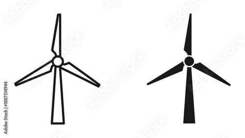 Wind turbines illustration with simple design