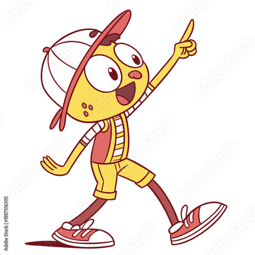 Cartoon character pointing