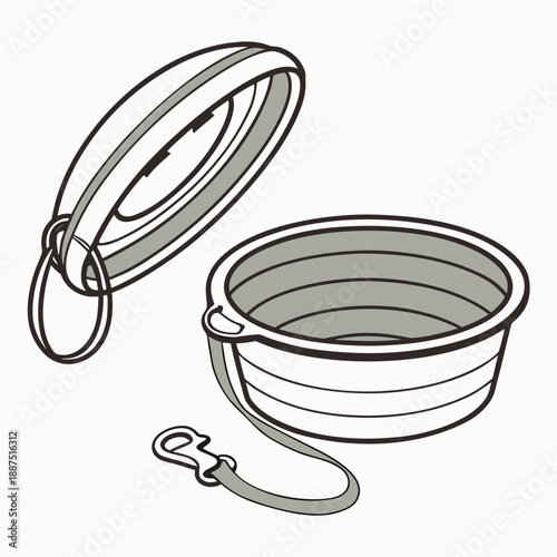 Illustration of a metal bucket with lid