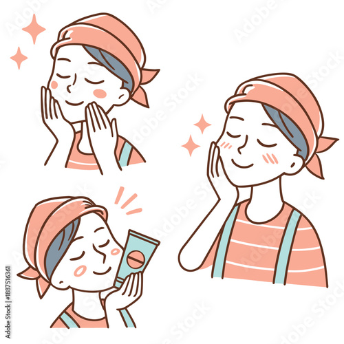 Skincare routine illustration