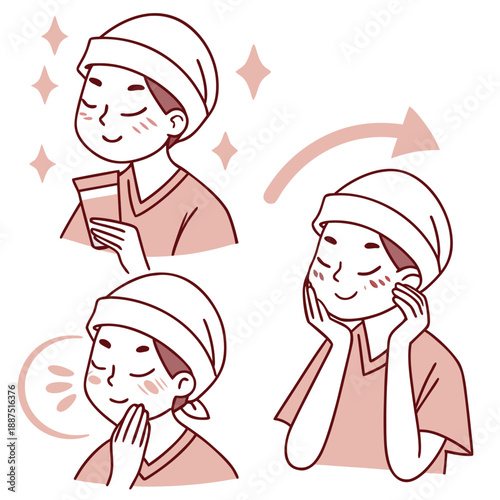 Skincare routine illustration