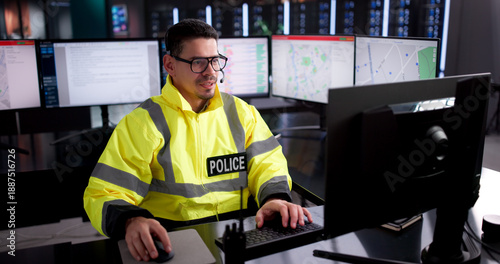 Принти на полотні 911 Operator Assisting Emergency Calls In Dispatch Center