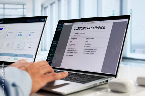 Photos Professional Man Completing Import Export Clearance Form