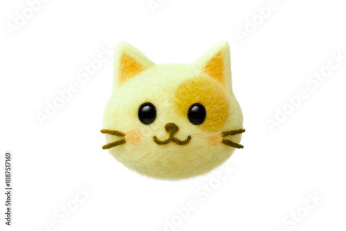 ふわふわな毛糸の猫　黄色