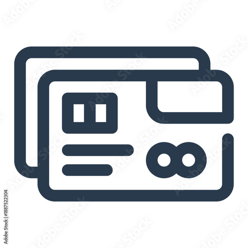 Debit card cashless payment banking icon