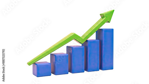 3D Bar Chart with Upward Green Arrow Free Download 3D Bar Chart with Upward Green Arrow - GFXLoad