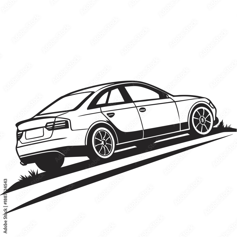 Fototapeta premium Modern car silhouette