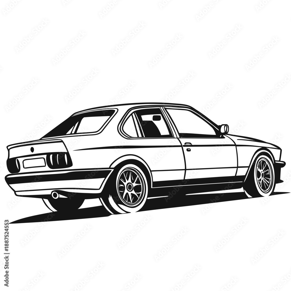 Fototapeta premium Vintage bmw car illustration