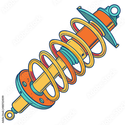 Illustrated car shock absorber