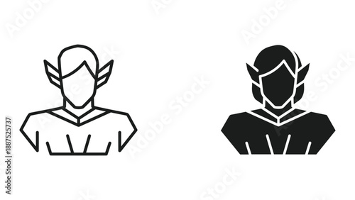 Simple line art illustration of alien character