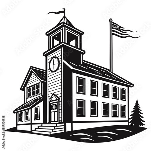 Classic american schoolhouse