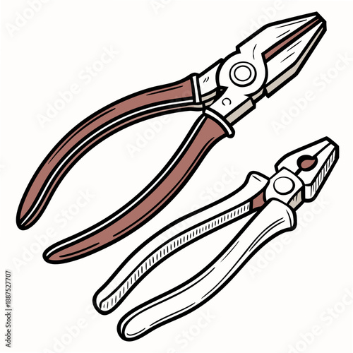 Illustration of two pliers