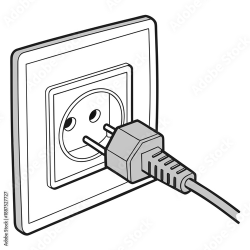 Electric plug in wall socket