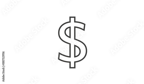 US Dollar Sign Outline Icon Premium Money Symbol for Web and Mobile Design