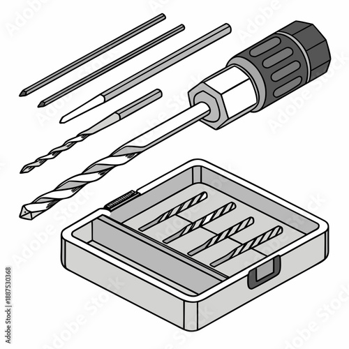 Screwdriver set with bit storage