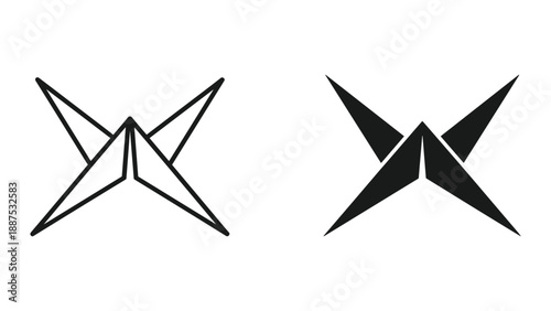 Origami crane logo design concept