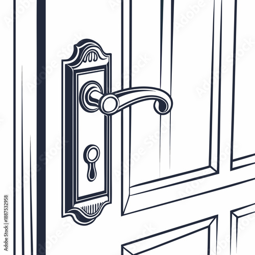 Door handle illustration