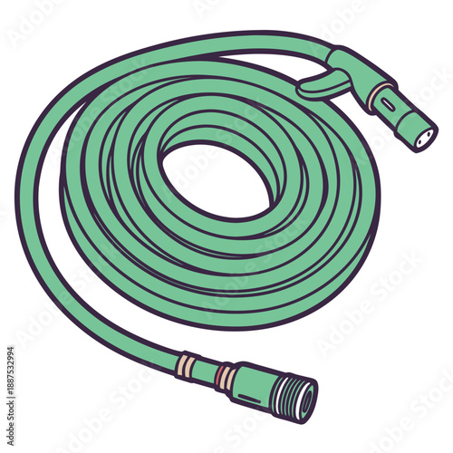 Green garden hose