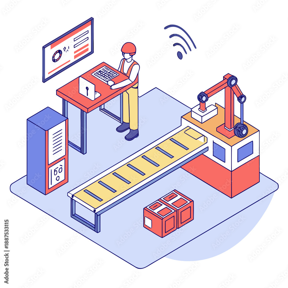 Naklejka premium Modern warehouse automation