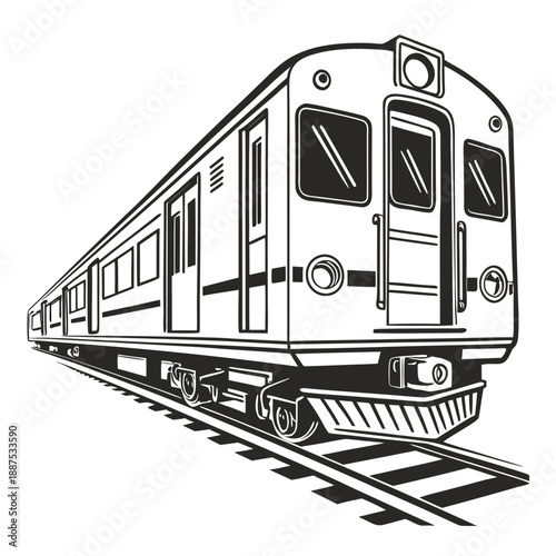 Illustrated passenger train